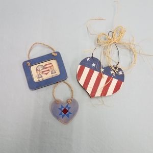 Set of 3 Red, White, and Blue Wall Decor